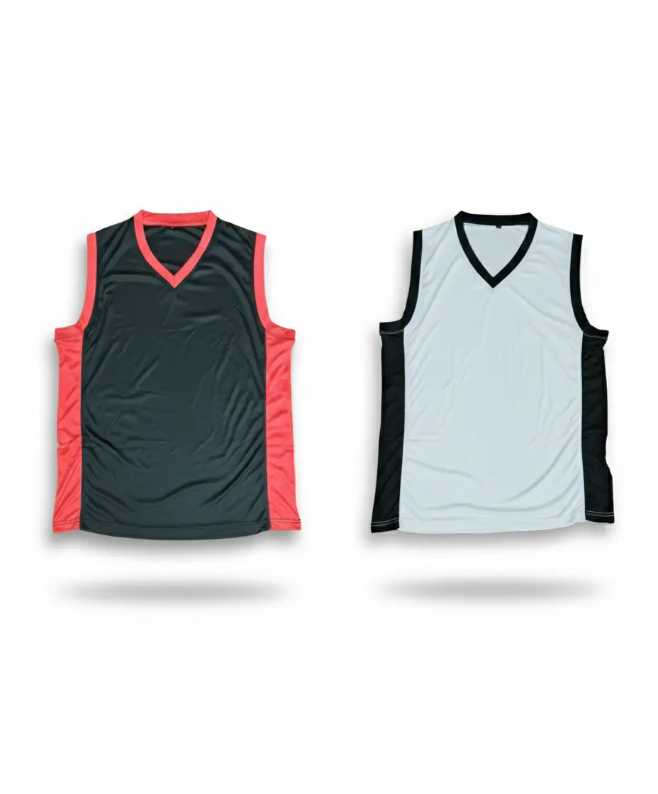 RLS Blank Basketball Jersey (Black/Red, XS)