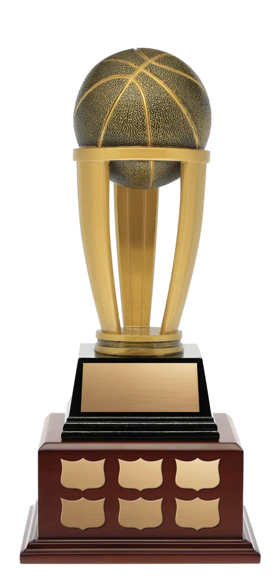 Titan Series Resin Basketball on Annual Mahogany Base-RBWD2003 (13 inches)