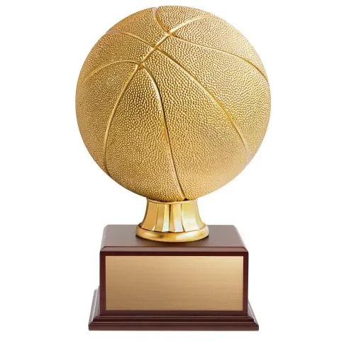 Cardinal Series Resin Basketball on Wood Base - RBWD3503 (Silver)