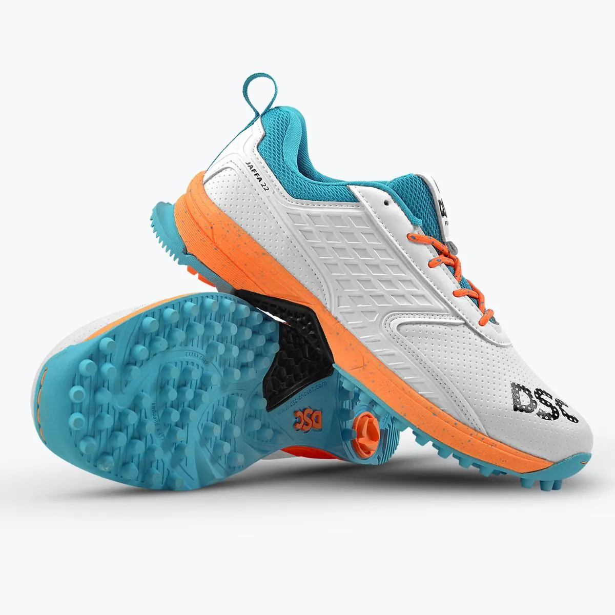 DSC Jaffa 22 Cricket Shoes White/Orange (UK5/US6)